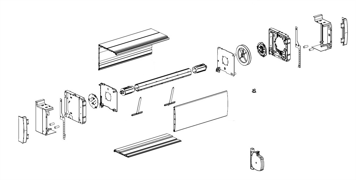 Deprat Coffre Lucoroll RS Syst�me Sangle Bloc-baie pour coffre Lucoroll, renovation, pour coffre taille 169, 200 et 225