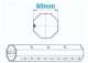 SEGEDIP TOCTO60_3000 Tube Octo 60 :  Longueur 3000 mm